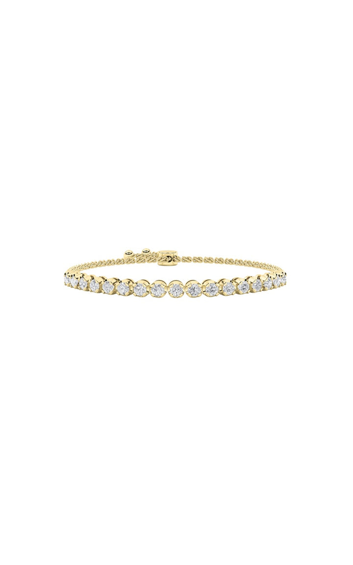 1Cttw Round Shaped Lab Grown Diamond (F/VS) Bolo Bracelet in 14K Gold
