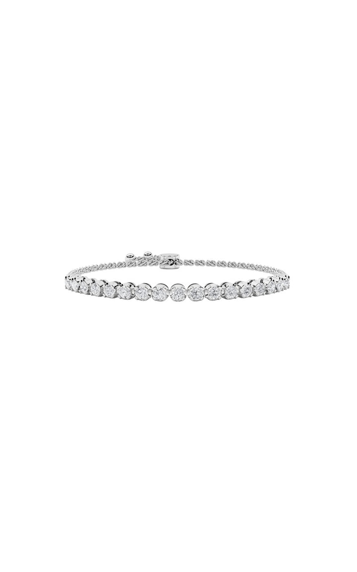 2Cttw Round Shaped Lab Grown Diamond (F/VS) Bolo Bracelet in 14K Gold
