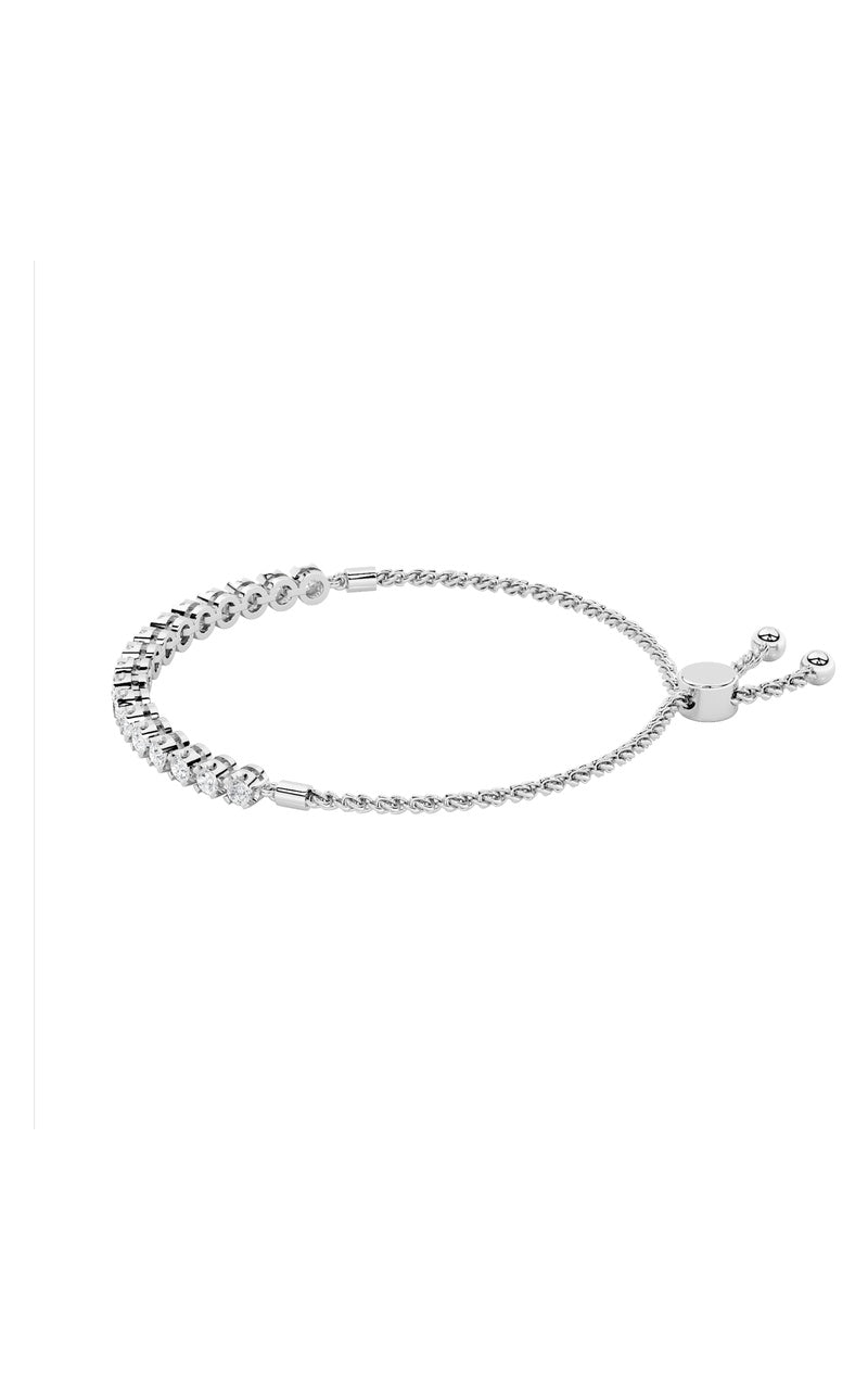 2Cttw Round Shaped Lab Grown Diamond (F/VS) Bolo Bracelet in 14K Gold