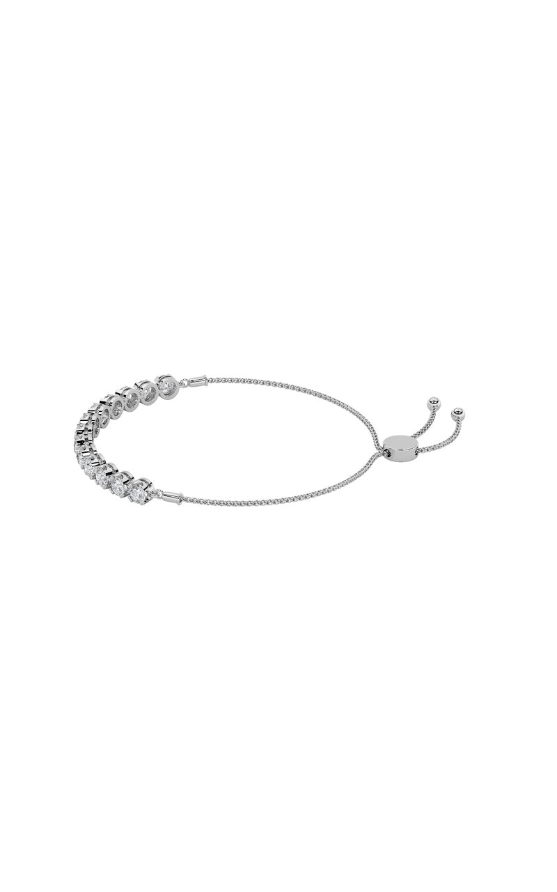 2.5Cttw Round Shaped Lab Grown Diamond (F/VS) Bolo Bracelet in 14K Gold