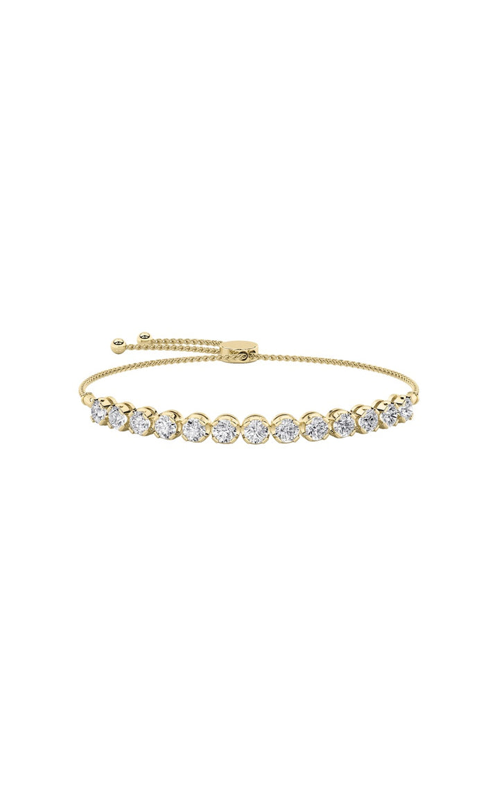 2.5Cttw Round Shaped Lab Grown Diamond (F/VS) Bolo Bracelet in 14K Gold