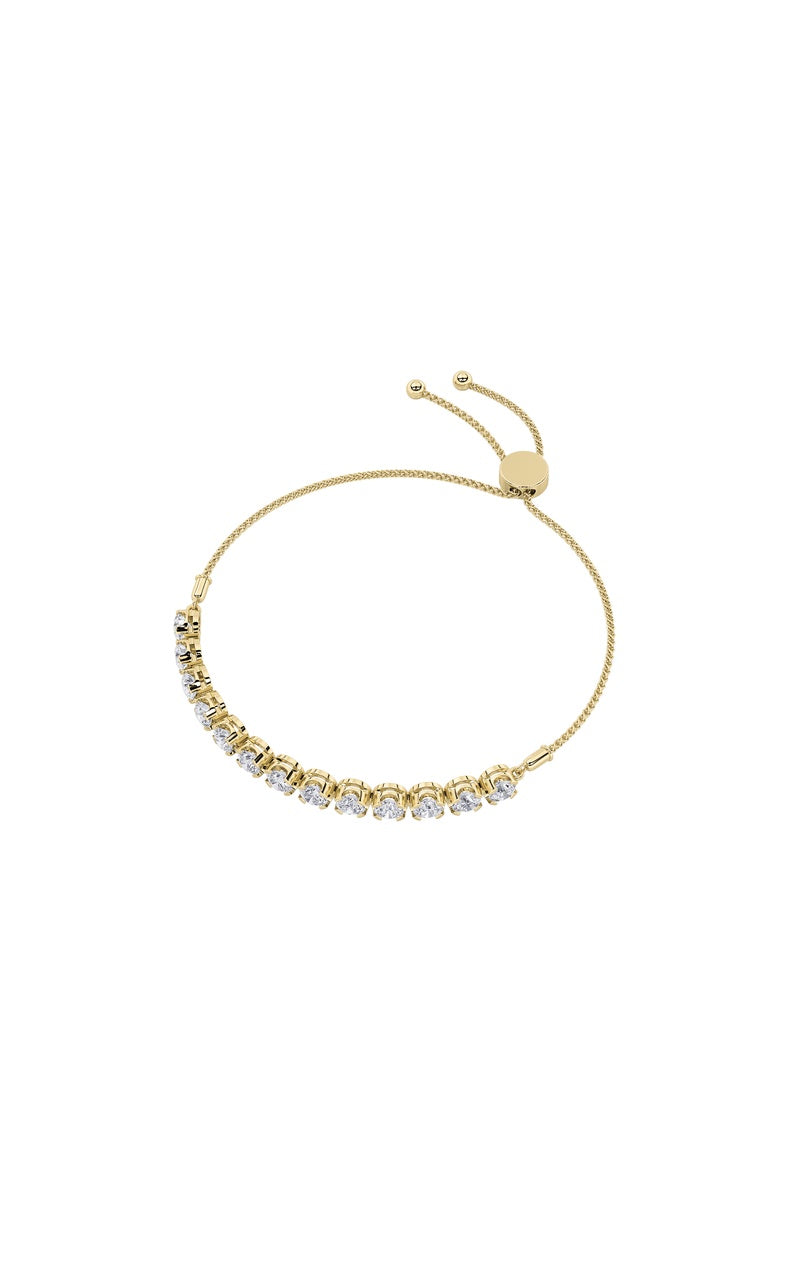 2.5Cttw Round Shaped Lab Grown Diamond (F/VS) Bolo Bracelet in 14K Gold