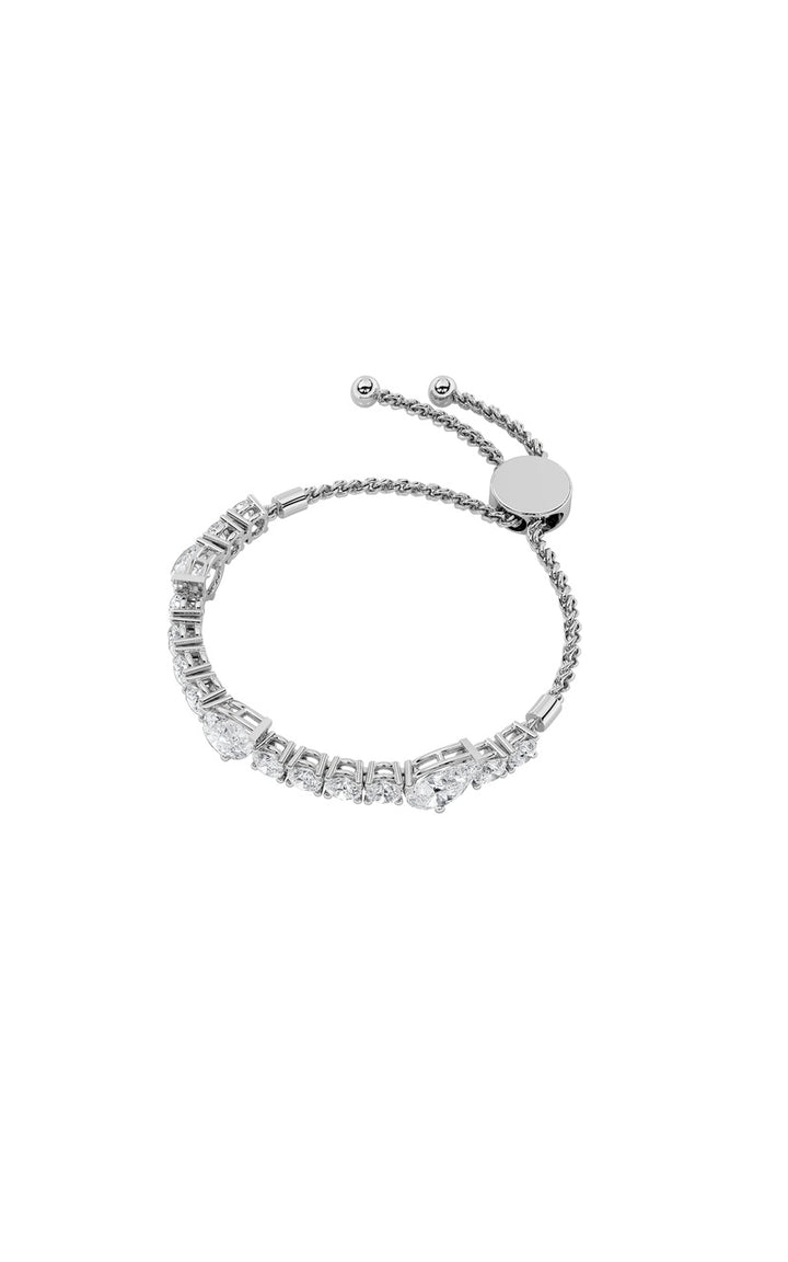 4.5Cttw Pear Shaped Lab Grown Diamond (F/VS) Bolo Bracelet in 14K Gold