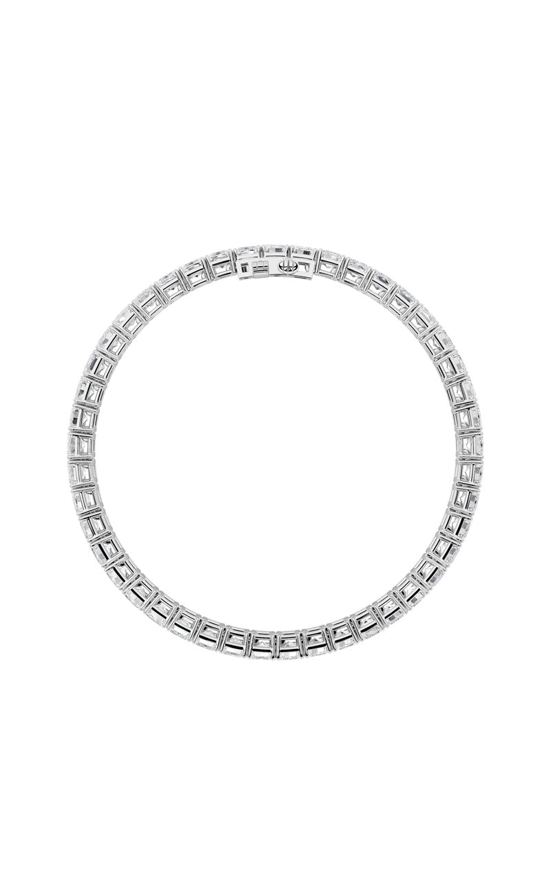 15Cttw Emerald Shaped Lab Grown Diamond North South Bracelet in 14K Gold (F/VS)