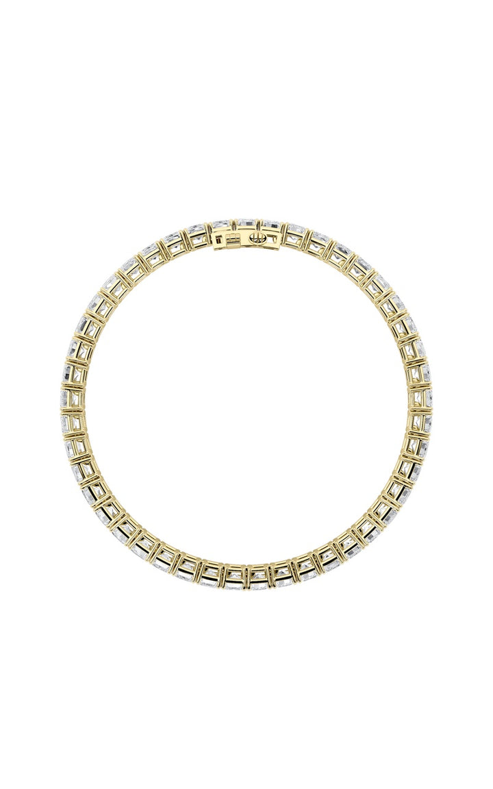 15Cttw Emerald Shaped Lab Grown Diamond North South Bracelet in 14K Gold (F/VS)