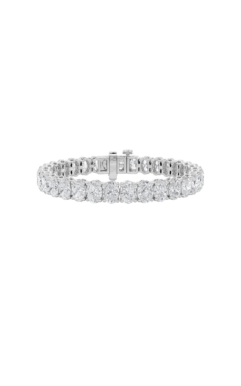 15Cttw Oval Shaped Lab Grown Diamond North South Bracelet in 14K Gold (F/VS)