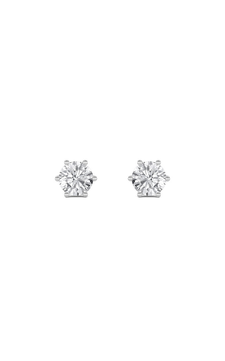 2Cttw Round Shaped Lab Grown Diamond (F/VS) Tulip Head Stud Earrings in 14K Gold