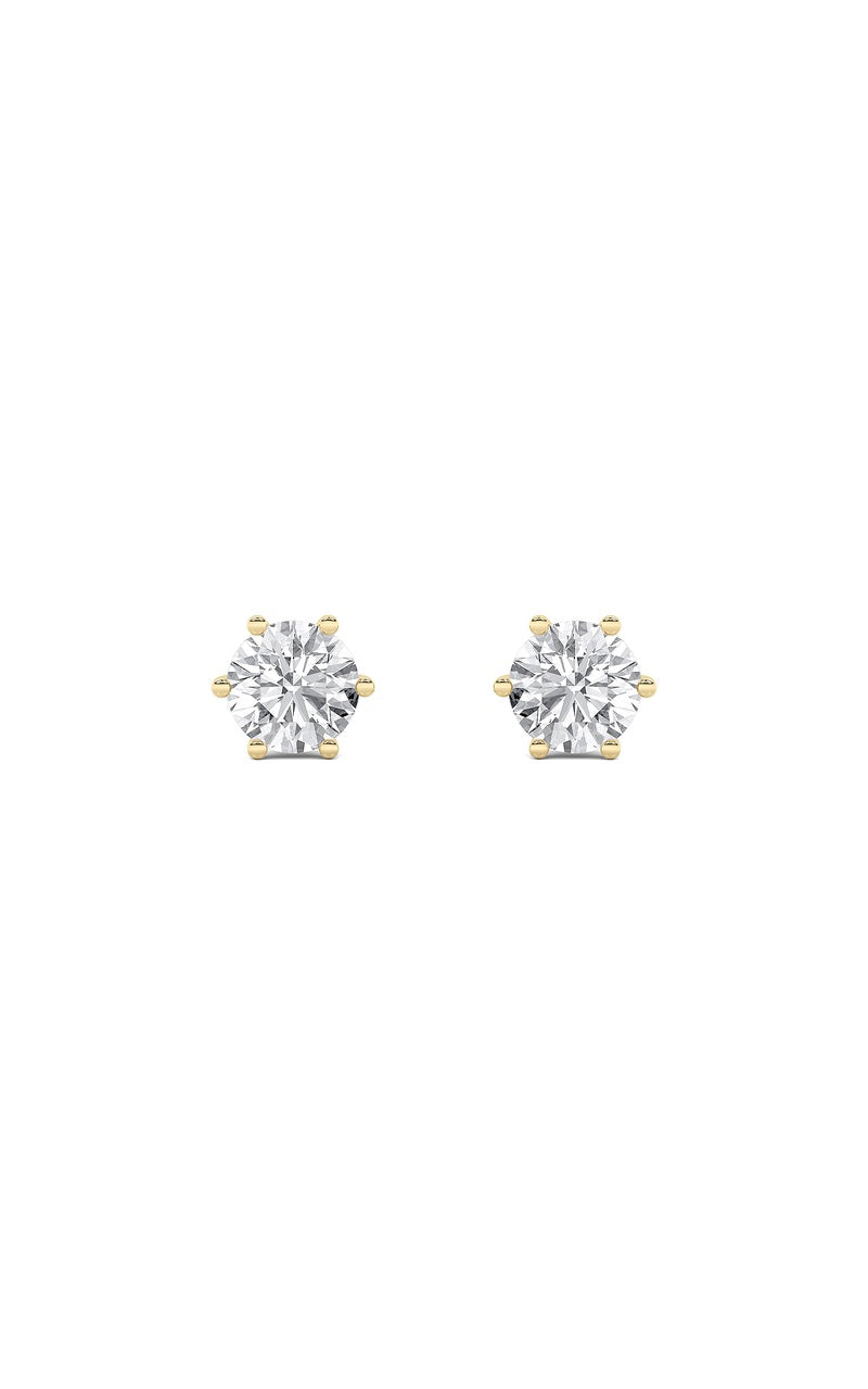 3Cttw Round Shaped Lab Grown Diamond (F/VS) Tulip Head Stud Earrings in 14K Gold