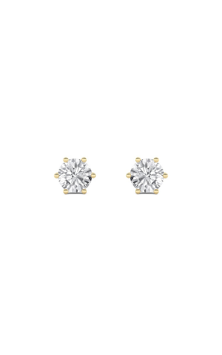 3Cttw Round Shaped Lab Grown Diamond (F/VS) Tulip Head Stud Earrings in 14K Gold
