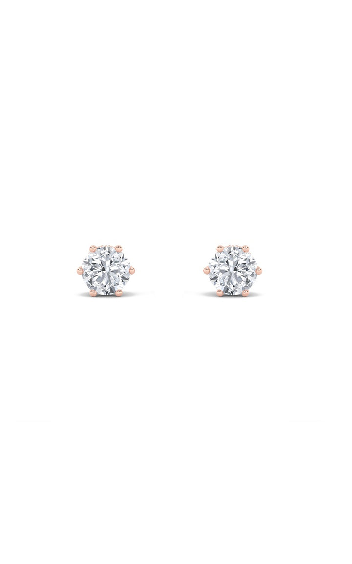 3Cttw Round Shaped Lab Grown Diamond (F/VS) TulipHead Stud Earrings in 14K Gold