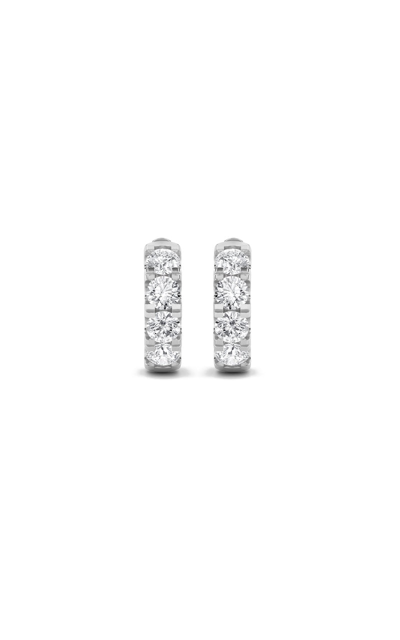 3Cttw Round Shaped Lab Grown Diamond (F/VS) Hoop Earrings in 14K Gold