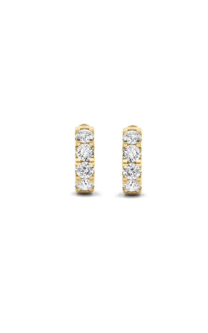 3Cttw Round Shaped Lab Grown Diamond (F/VS) Hoop Earrings in 14K Gold