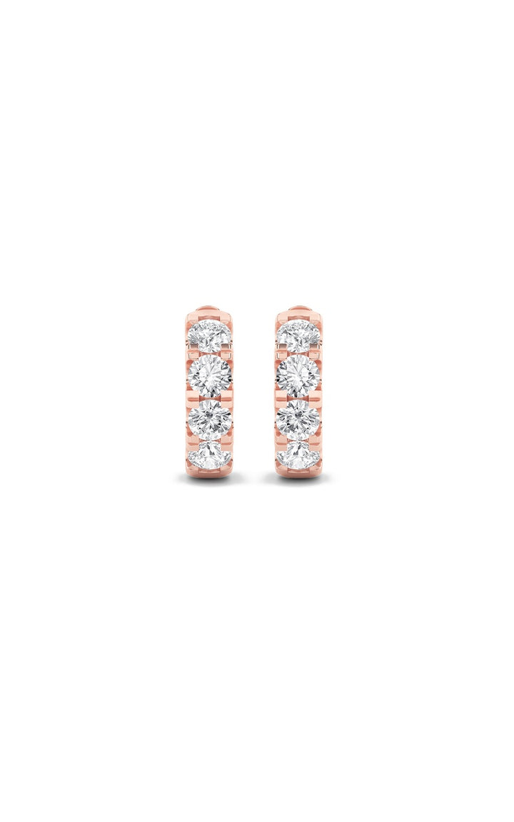 3Cttw Round Shaped Lab Grown Diamond (F/VS) Hoop Earrings in 14K Gold