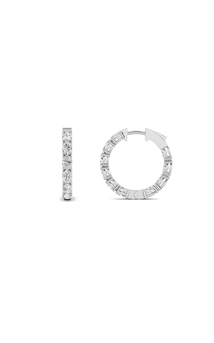 4Cttw Oval Shaped Lab Grown Diamond (F/VS) InsideOut Hoop Earrings in 14K Gold