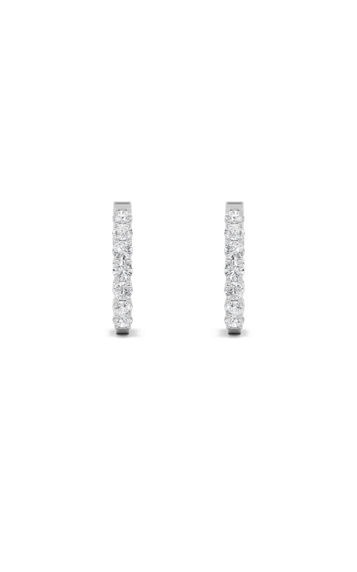 4Cttw Round Shaped Lab Grown Diamond (F/VS) Inside Out Hoop Earrings in 14K Gold