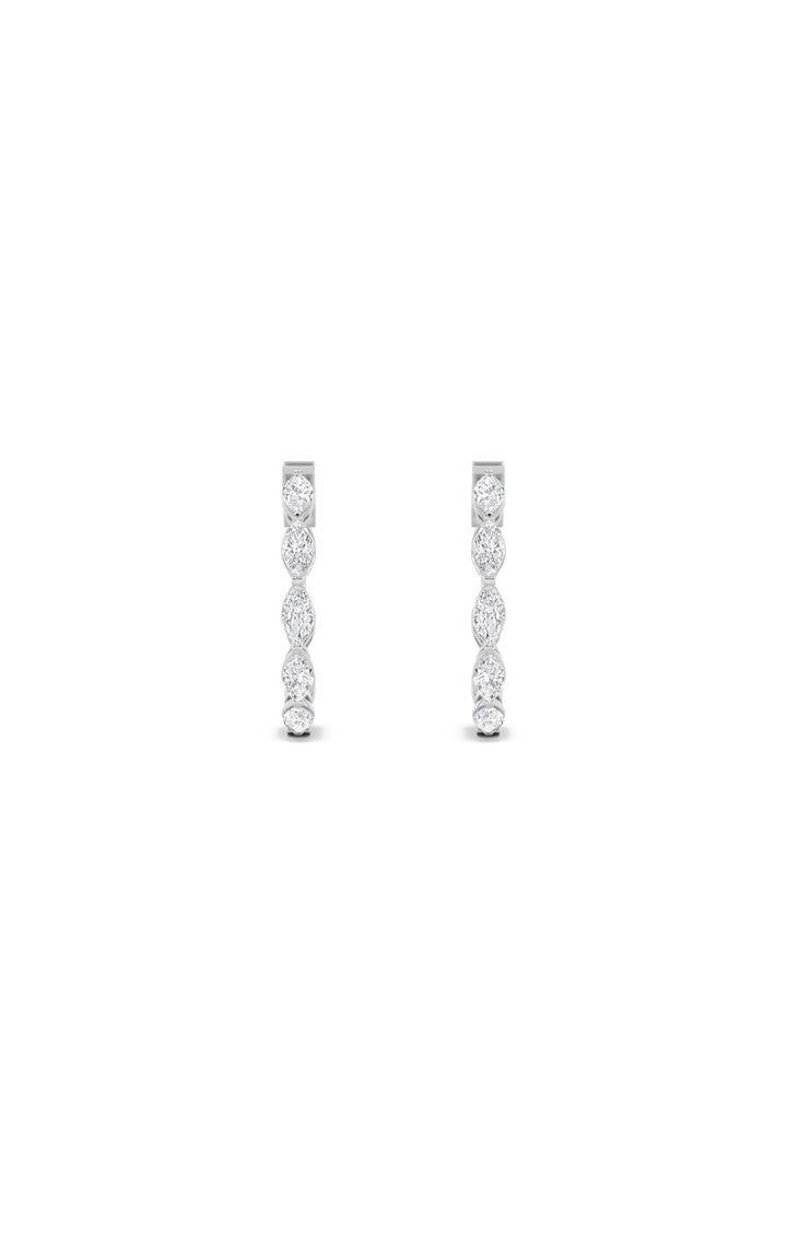 4Cttw Marquise Shaped Lab Grown Diamond (F/VS) Inside Out Hoop Earrings in 14K Gold