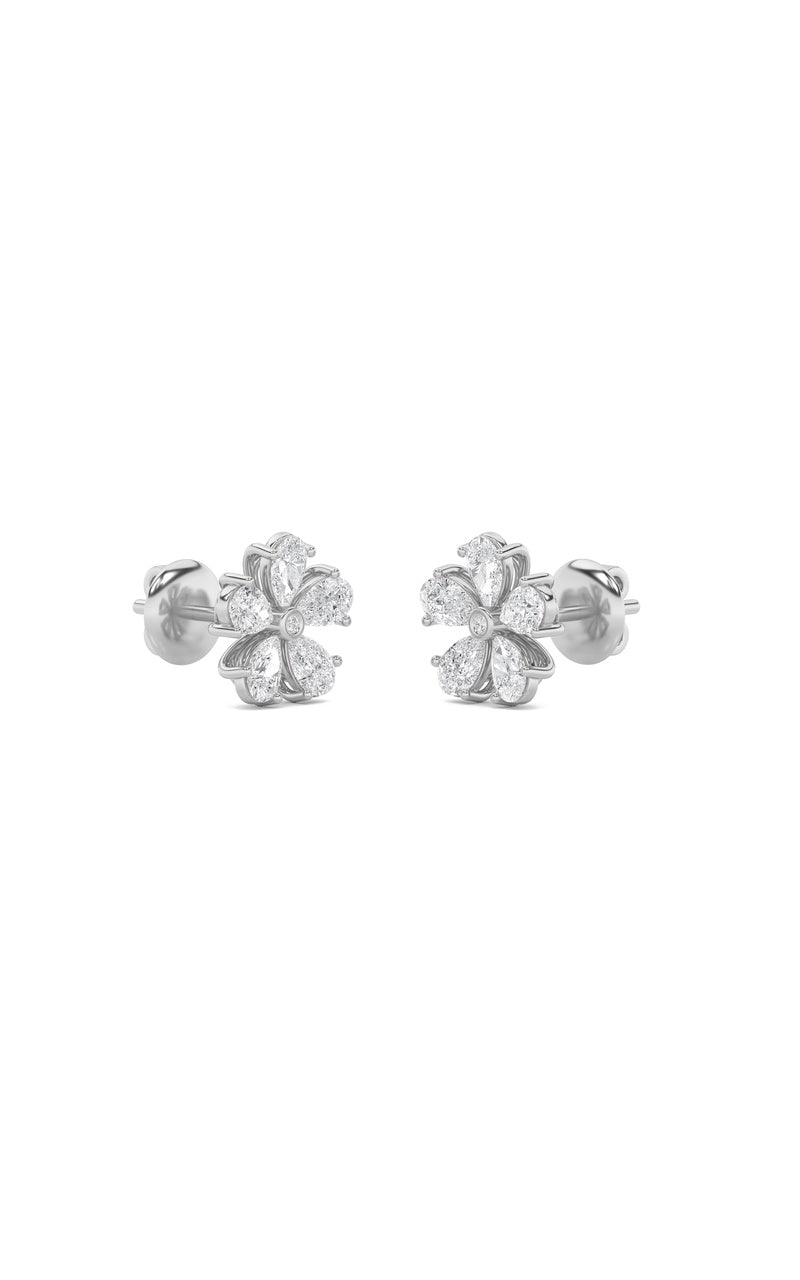 2.5Cttw Pear Shaped Lab Grown Diamond (F/VS) Floral Earrings in 14K Gold