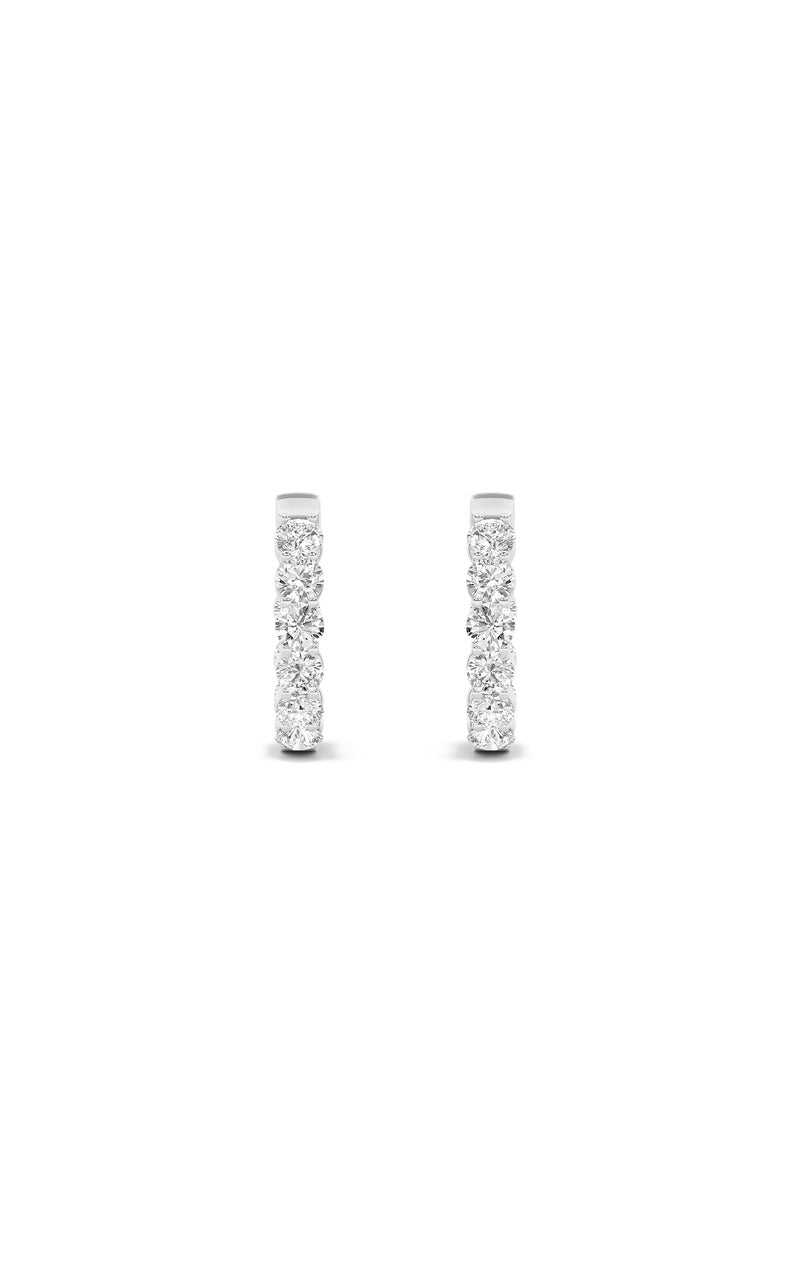 3Cttw Round Shaped Lab Grown Diamond (F/VS) Inside out Hoop Earrings in 14K Gold