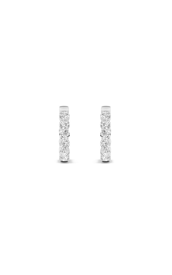 3Cttw Round Shaped Lab Grown Diamond (F/VS) Inside out Hoop Earrings in 14K Gold
