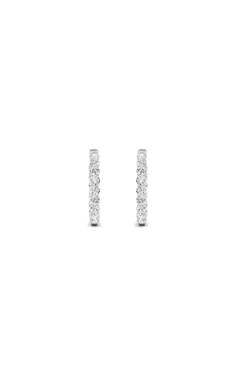 5Cttw Round Shaped Lab Grown Diamond (F/VS) Inside out Hoop Earrings in 14K Gold