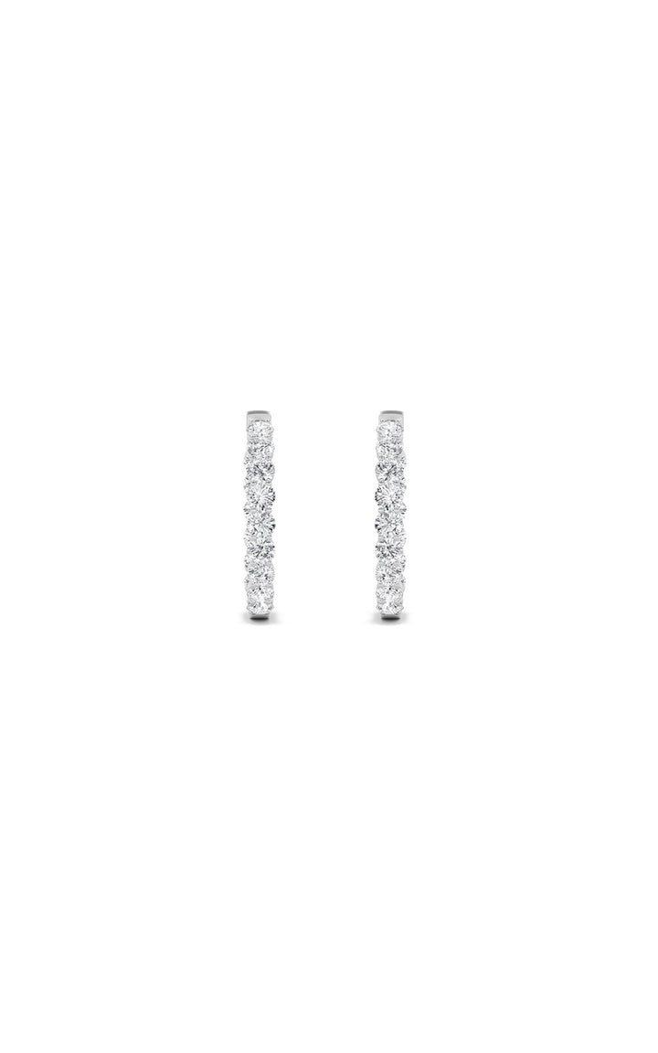 5Cttw Round Shaped Lab Grown Diamond (F/VS) Inside out Hoop Earrings in 14K Gold