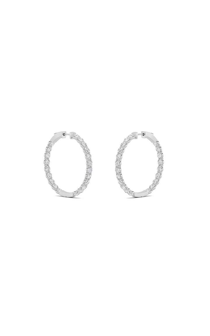 7Cttw Round Shaped Lab Grown Diamond (F/VS) Inside out Hoop Earrings in 14K Gold