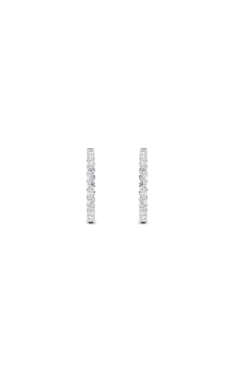 7Cttw Round Shaped Lab Grown Diamond (F/VS) Inside out Hoop Earrings in 14K Gold