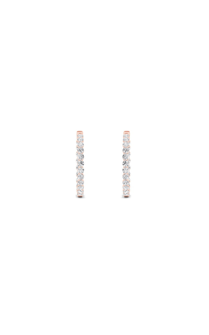 7Cttw Round Shaped Lab Grown Diamond (F/VS) Inside out Hoop Earrings in 14K Gold