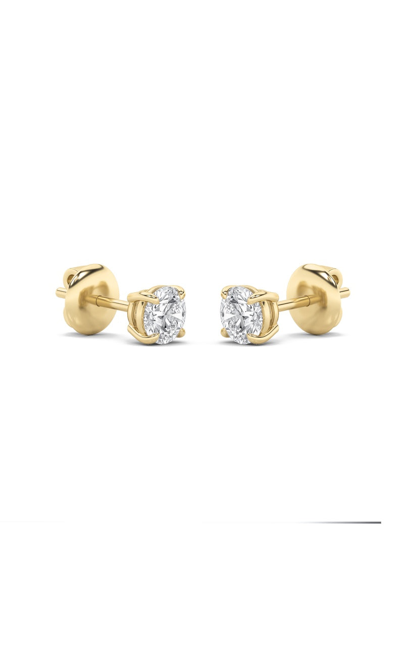 0.25Cttw Round Shaped Lab Grown Diamond (F/VS) Stud Earrings in 14K Gold