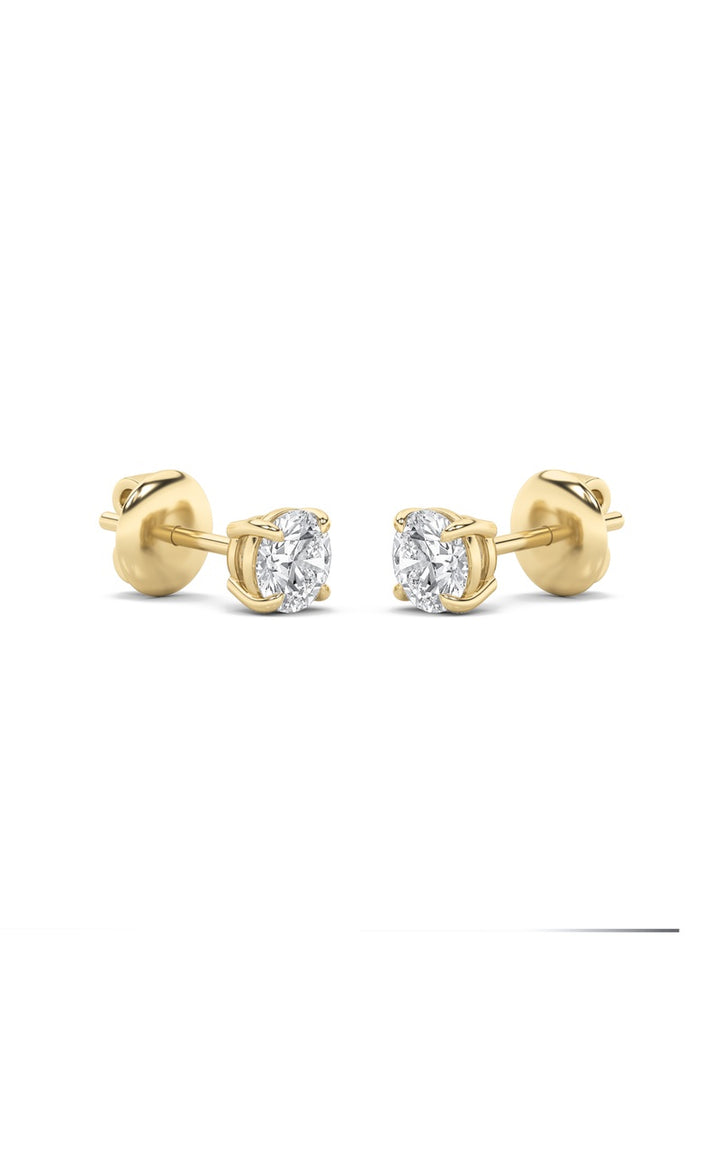 0.25Cttw Round Shaped Lab Grown Diamond (F/VS) Stud Earrings in 14K Gold
