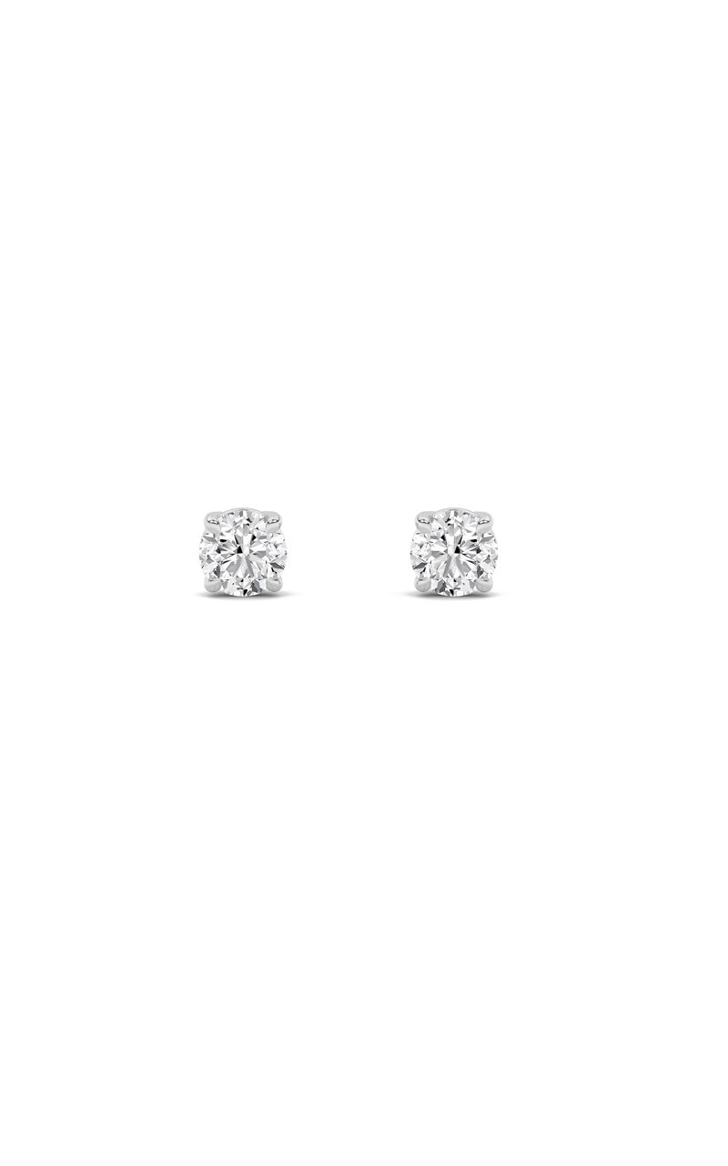 4Cttw Round Shaped Lab Grown Diamond (F/VS) Classic Basket Set Stud Earrings in 14K Gold