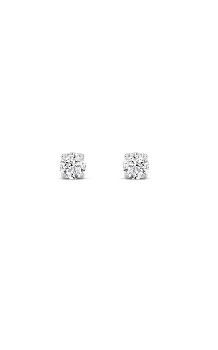4Cttw Round Shaped Lab Grown Diamond (F/VS) Classic Basket Set Stud Earrings in 14K Gold