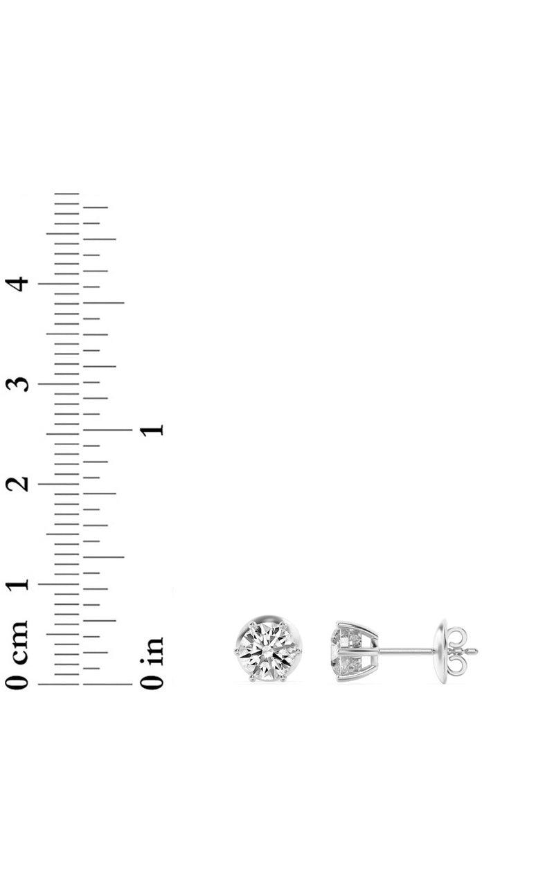 3Cttw Round Shaped Lab Grown Diamond (F/VS) Hidden Halo Stud Earrings in 14K Gold