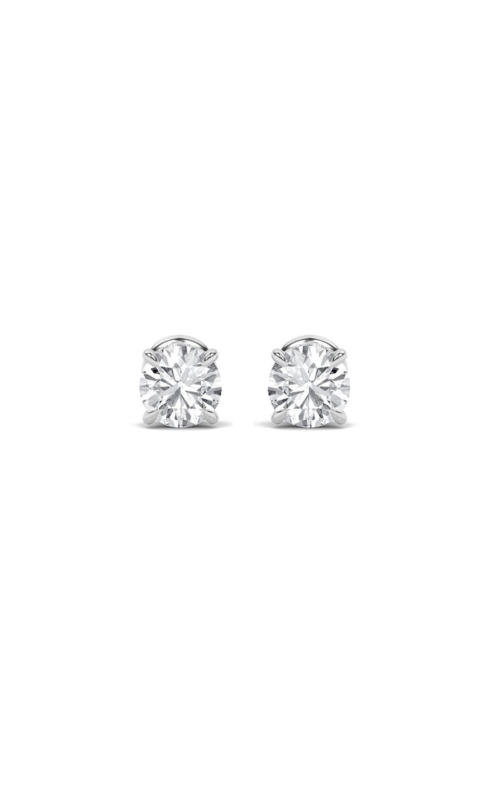 1CTW Round Shaped Lab Grown Diamond (F/VS) Hidden Halo Stud Earrings in 14K Gold
