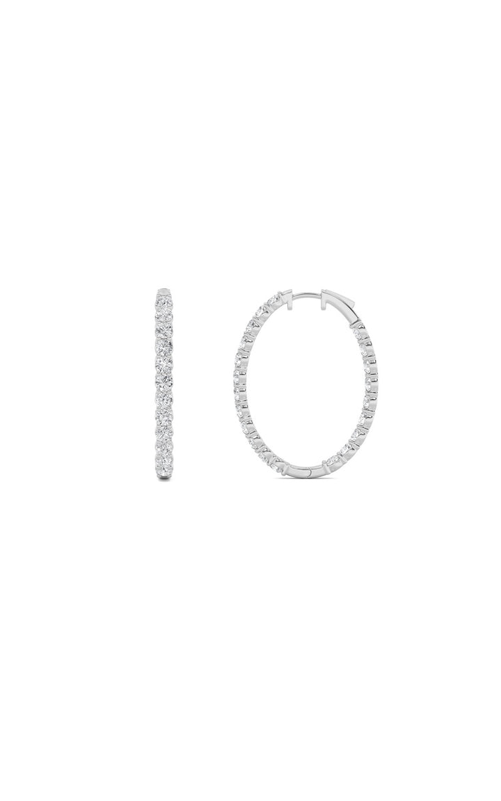 7Cttw Round Shaped Lab Grown Diamond (F/VS) Inside Out Hoop Earrings in 14K Gold
