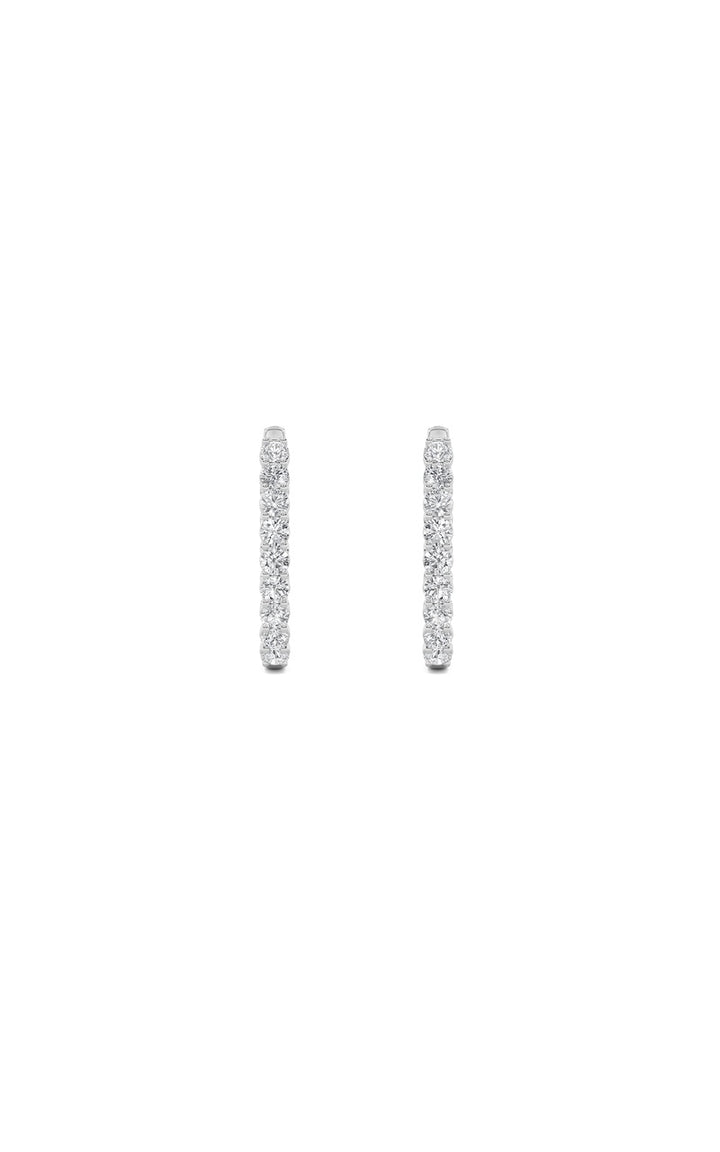 7Cttw Round Shaped Lab Grown Diamond (F/VS) Inside Out Hoop Earrings in 14K Gold
