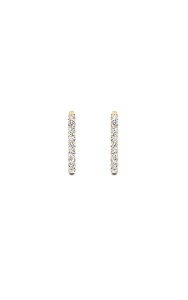 7Cttw Round Shaped Lab Grown Diamond (F/VS) Inside Out Hoop Earrings in 14K Gold