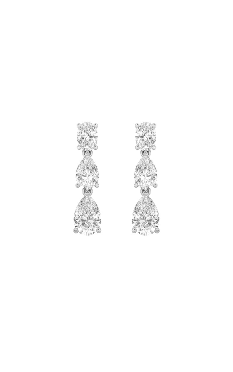 5Cttw Pear Shaped Lab Grown Diamond (F/VS) Dangle Earrings in 14K Gold
