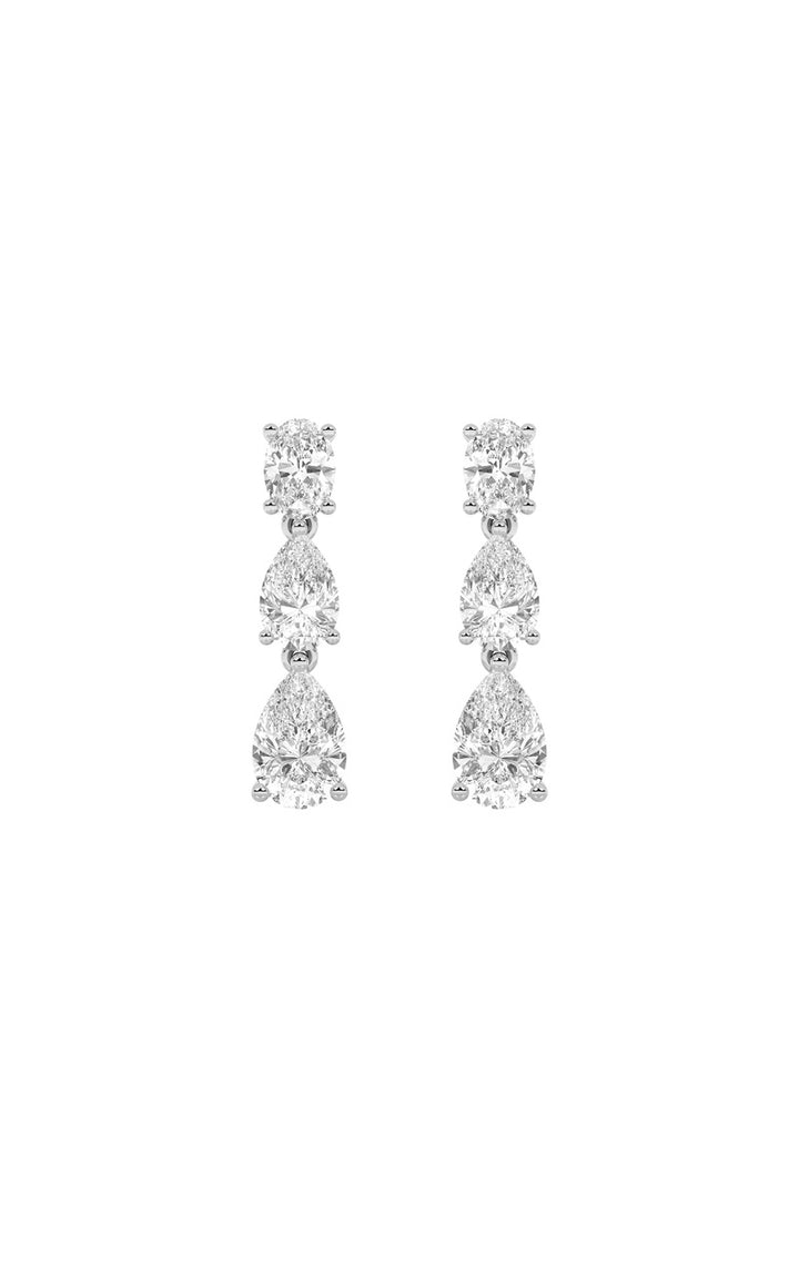 5Cttw Pear Shaped Lab Grown Diamond (F/VS) Dangle Earrings in 14K Gold