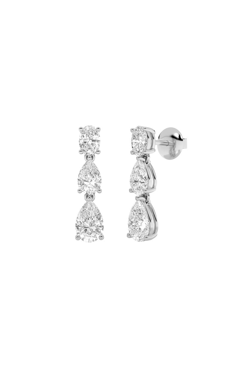 5Cttw Pear Shaped Lab Grown Diamond (F/VS) Dangle Earrings in 14K Gold