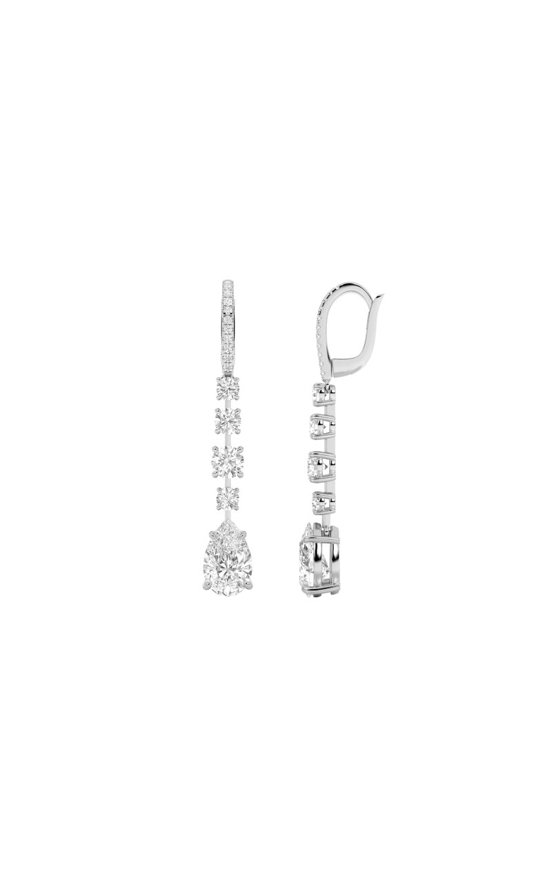 4.5Cttw Pear Shaped Lab Grown Diamond (F/VS) Dangle Earrings in 14K Gold