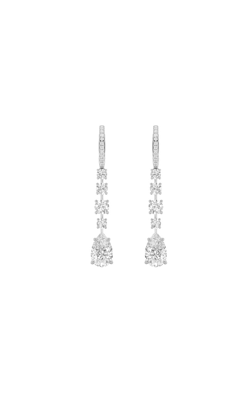 4.5Cttw Pear Shaped Lab Grown Diamond (F/VS) Dangle Earrings in 14K Gold