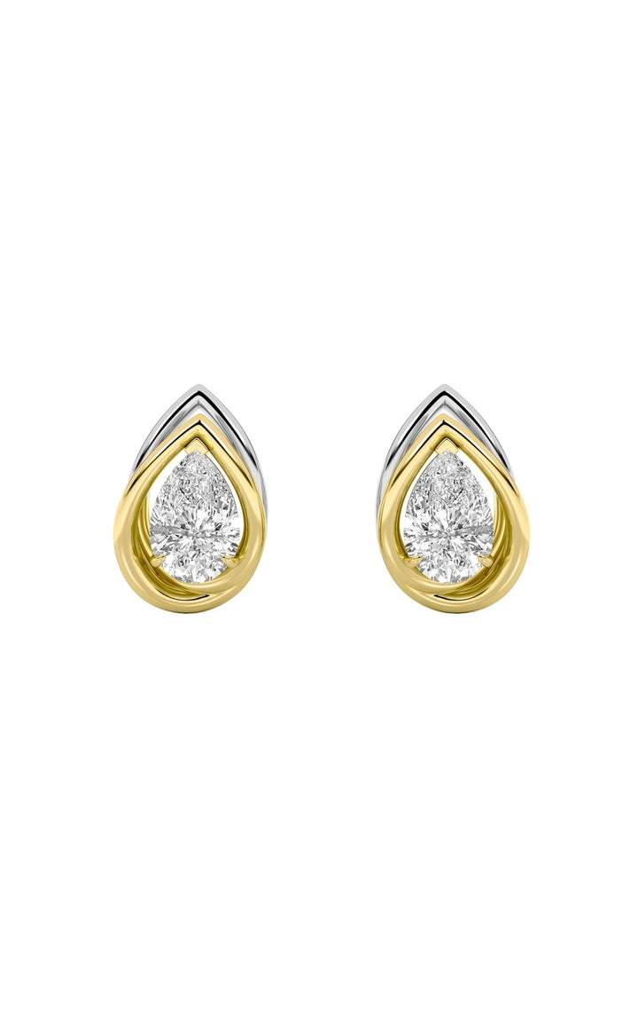 3Cttw Pear Shaped Lab Grown Diamond (G/VS) Knot Earrings in 14K Gold