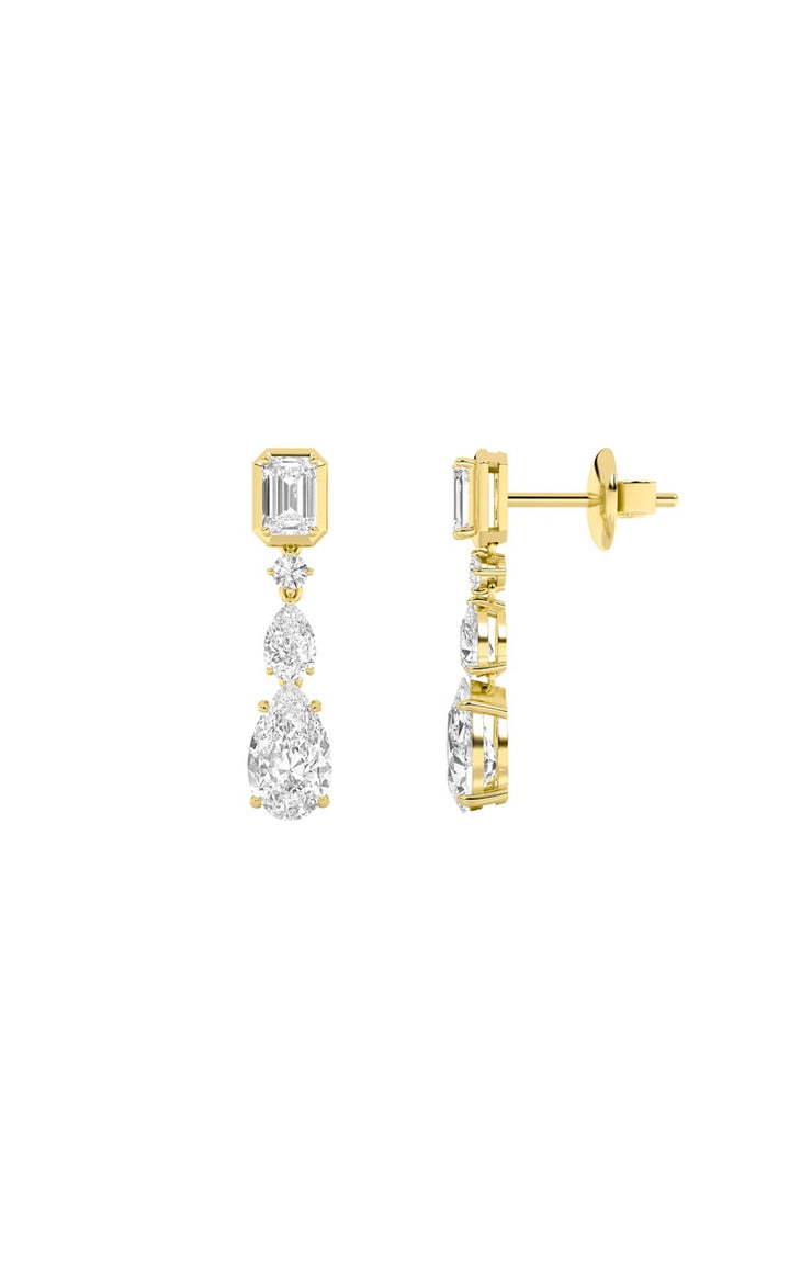 4.5Cttw Pear Shaped Lab Grown Diamond (F/VS) Dangle Earrings in 10K Gold