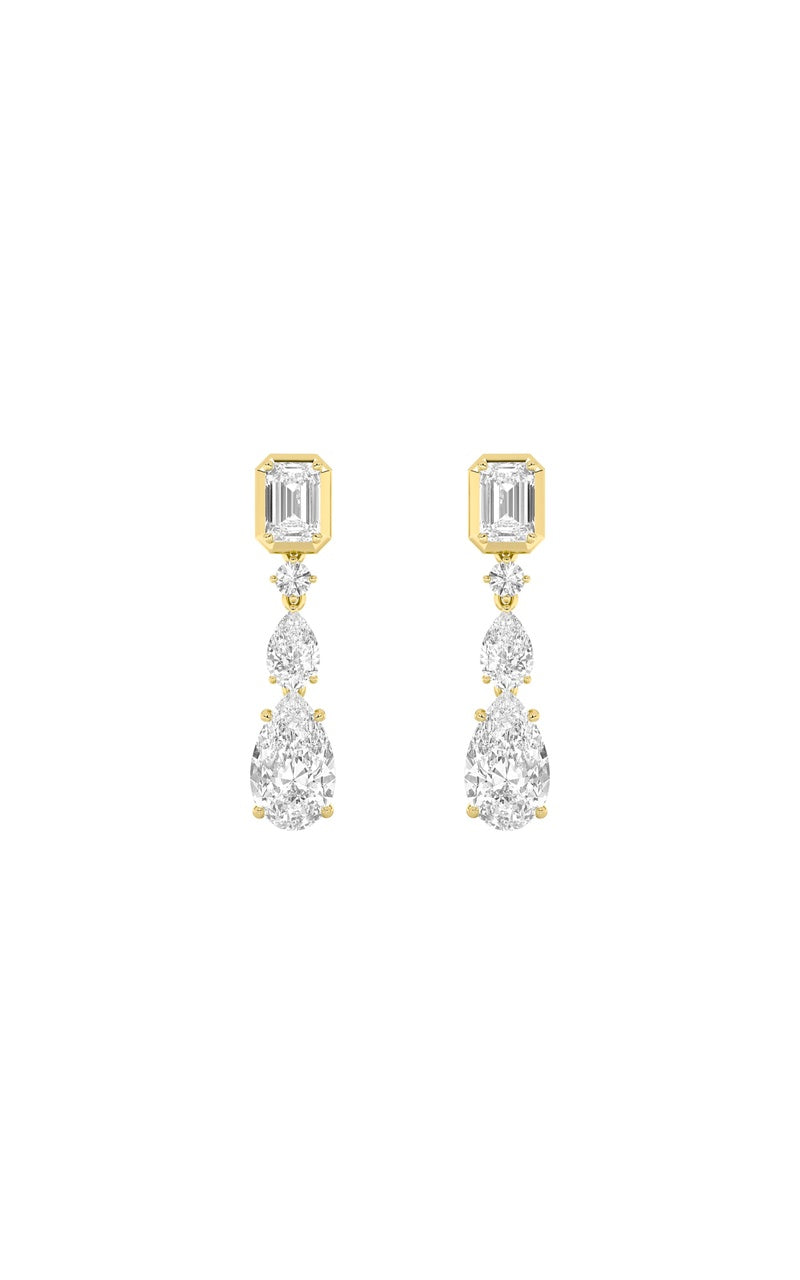 4.5Cttw Pear Shaped Lab Grown Diamond (F/VS) Dangle Earrings in 10K Gold