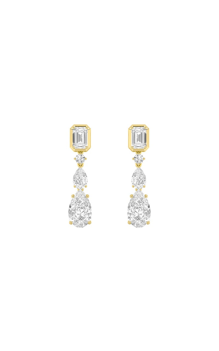 4.5Cttw Pear Shaped Lab Grown Diamond (F/VS) Dangle Earrings in 10K Gold