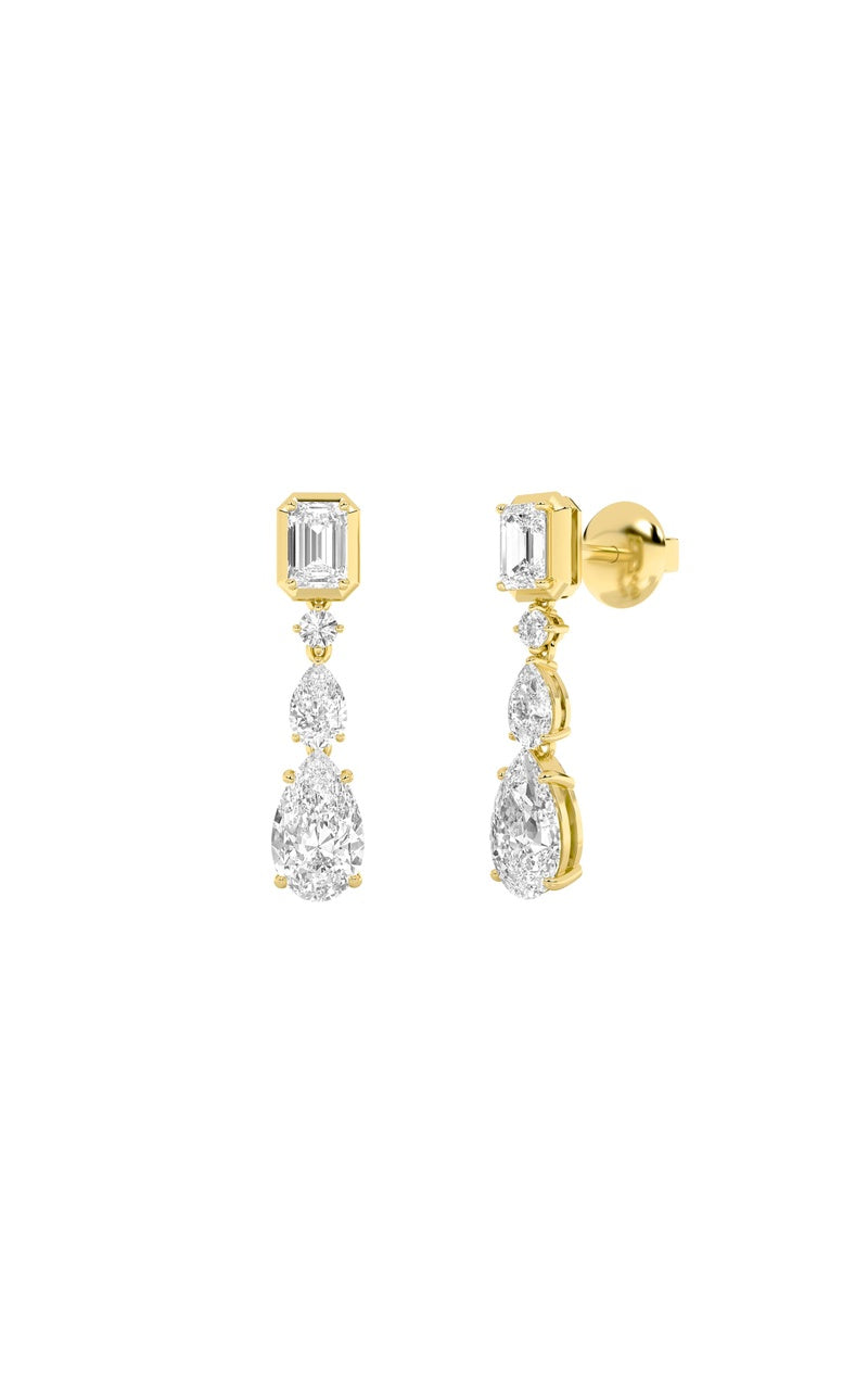 4.5Cttw Pear Shaped Lab Grown Diamond (F/VS) Dangle Earrings in 10K Gold