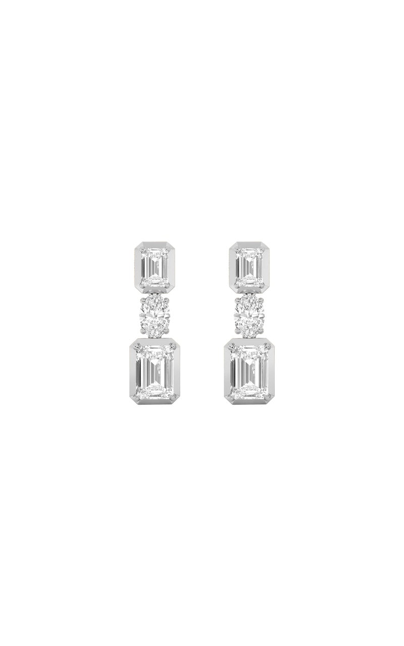 3Cttw Radiant Shaped Lab Grown Diamond (F/VS) Dangle Earrings in 14K Gold