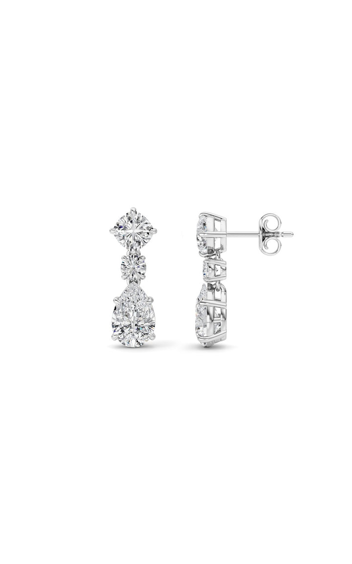 5Cttw Pear Shaped Lab Grown Diamond (F/VS) Dangle Earrings in 14K Gold