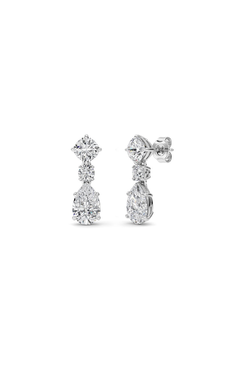 5Cttw Pear Shaped Lab Grown Diamond (F/VS) Dangle Earrings in 14K Gold